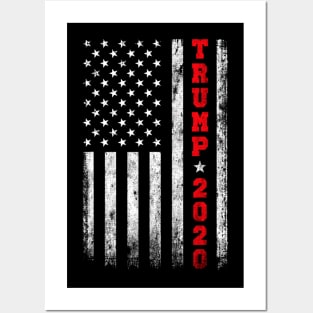 Trump 2020 American Flag Vintage Shirt Posters and Art